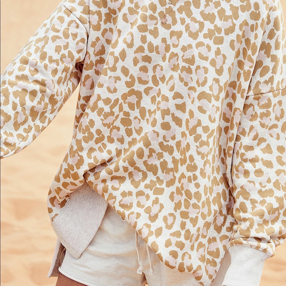 Aerie leopard blush sweatshirt large